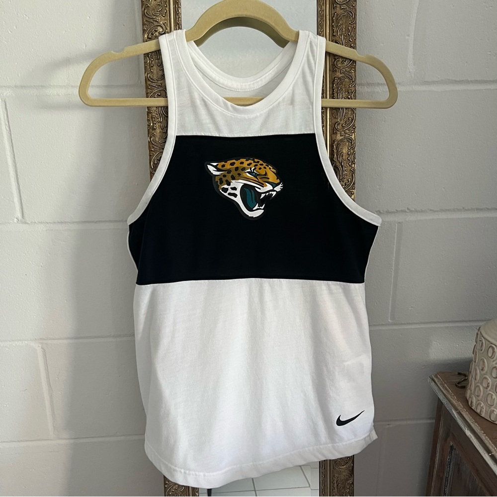 NFL Jacksonville Jaguars White and Black Tank Top